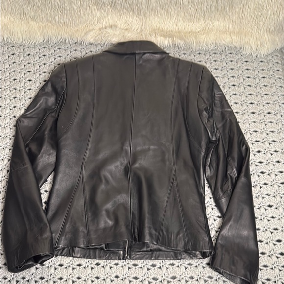 John Paul Richard Black Leather Jacket Fitted Zip-Up Design - Picture 5 of 5